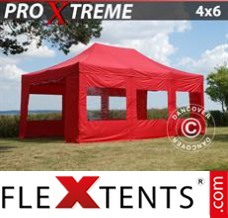 Reklamtält FleXtents Xtreme 4x6m Röd, inkl. 8 sidor